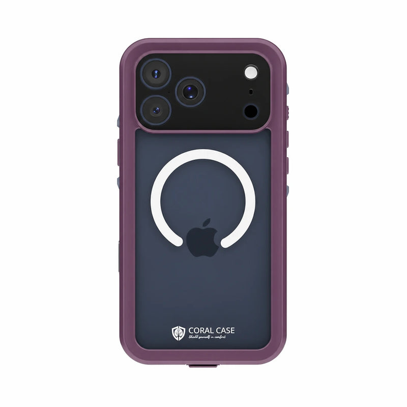 iPhone 17 Pro | Full Body Waterproof Burgundy Case