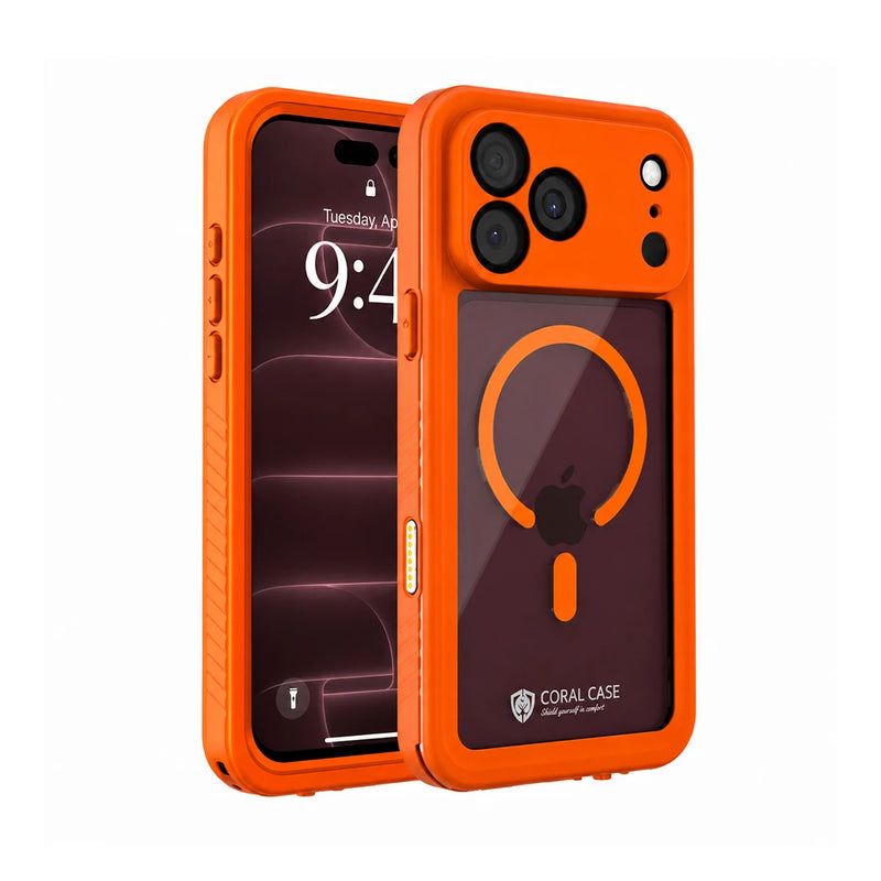 iPhone 18 Pro Max | Full Body Waterproof Orange Case
