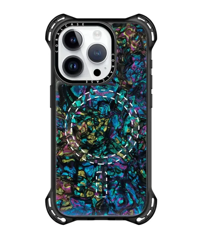 iPhone 15 Pro Max Abalone Shell MagSafe Compatible 7.5M Shockproof Dropproof case - rear view Full