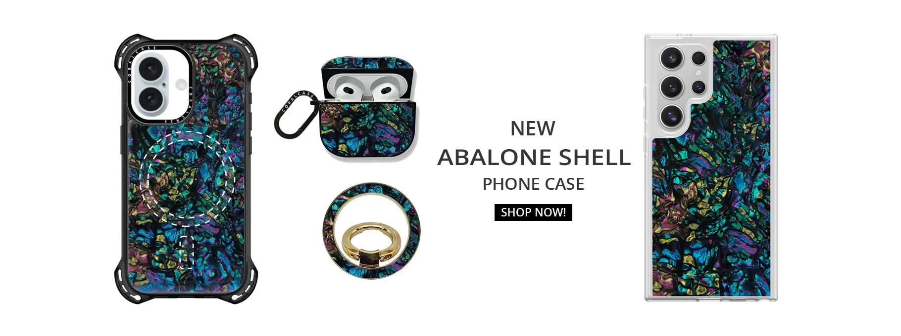 Abalone Shell Case with Matching Accessories