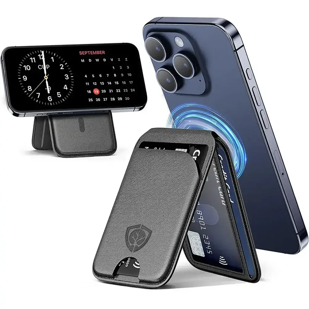 PU Leather Card holder magnetic support