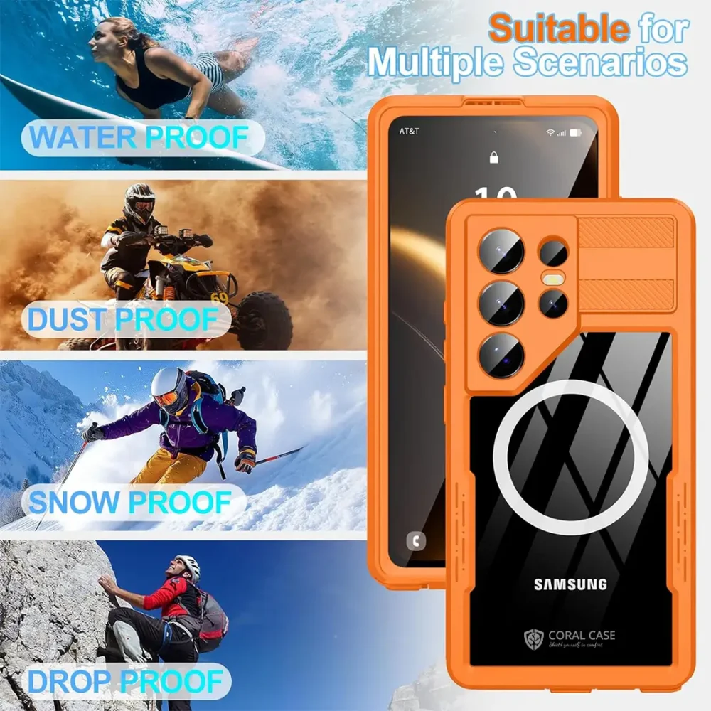 Galaxy S26 Ultra Waterproof Cases Orange all activity