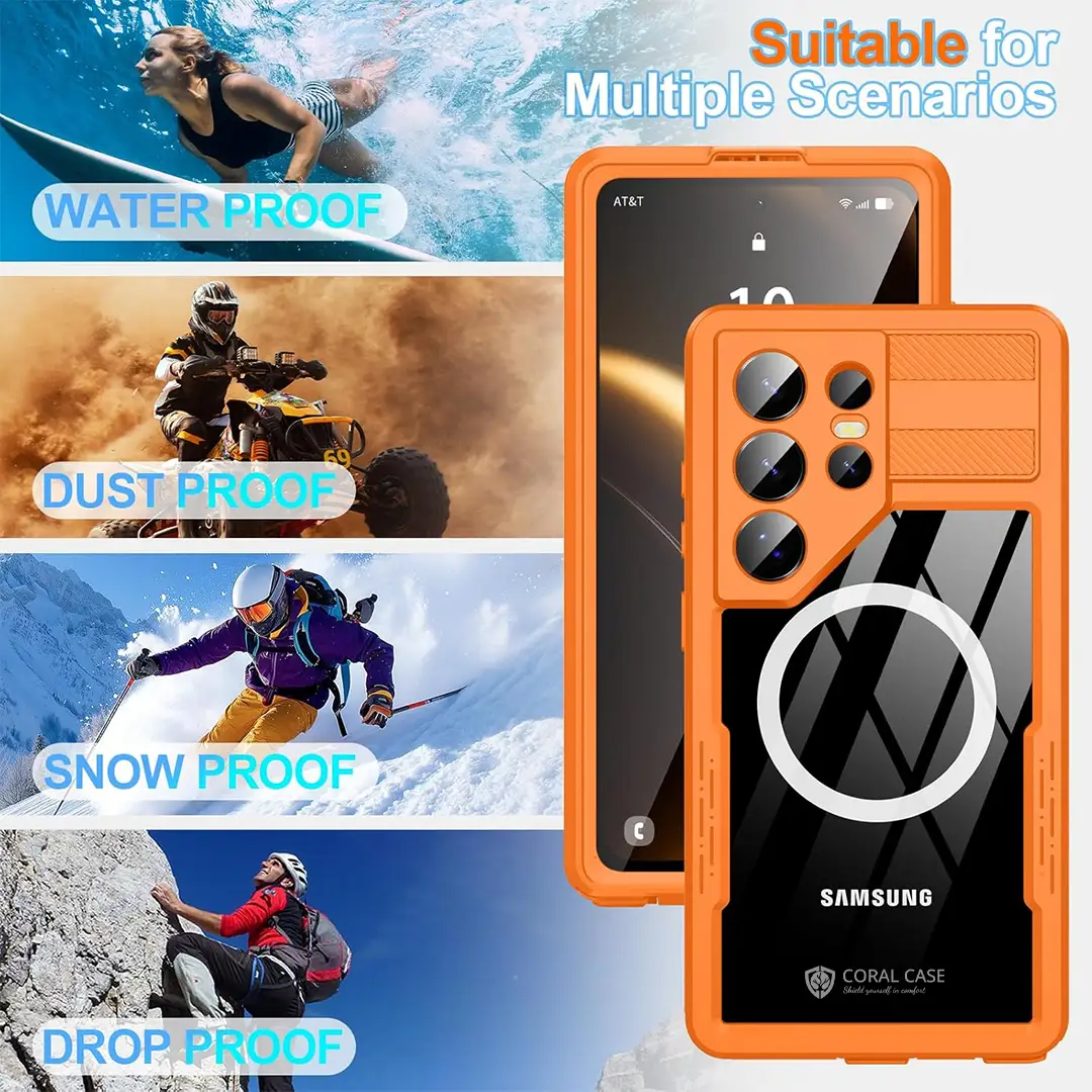Galaxy S26 Ultra Waterproof Cases Orange all activity