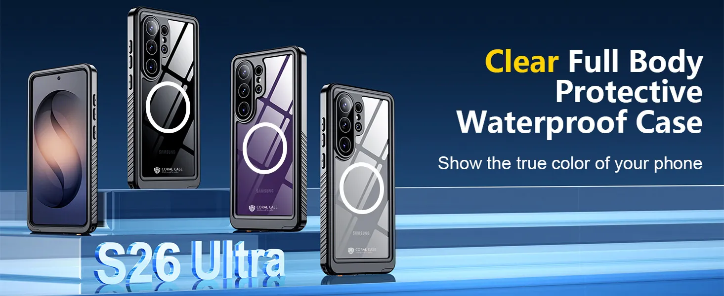 Samsung galaxy S26 ultra clear full body protective waterproof case